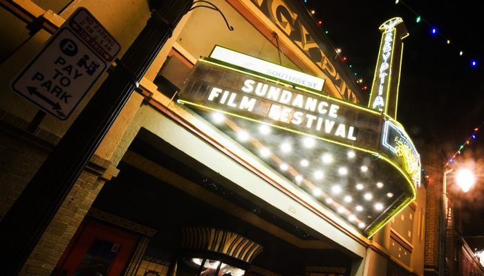 Marquee of the Egyptian Theatre reads Sundance Film Festival